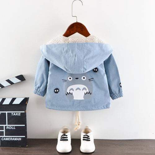 Autumn Baby Boys Hooded coat Jacket for Boys Kid Cartoon Jackets Long sleeve Totoro pattern baby girl clothes 3-24M bebes coats