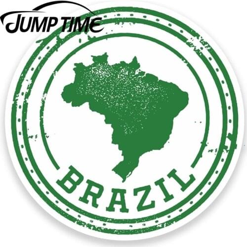 Jump Time for Brazil Vinyl Sticker Luggage Travel Tag Label Fun Suitcase Car Decal Rear Windshield Waterproof Car Accessories