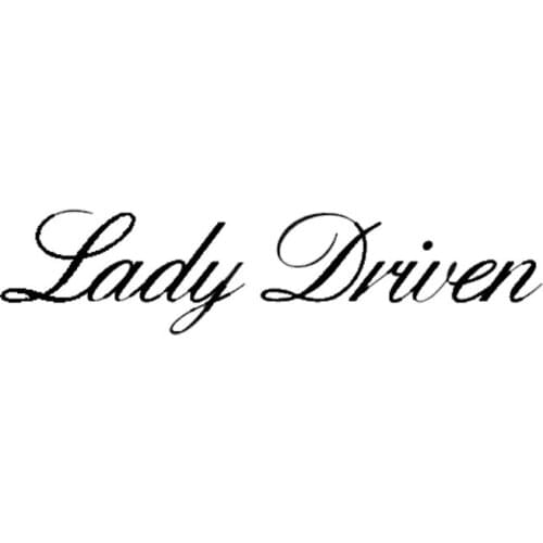 22*5.1CM LADY DRIVEN Lovely Sign For Lady Car Body Stickers Vinyl Wordart Car Styling Accessories Black/Silver C9-0067