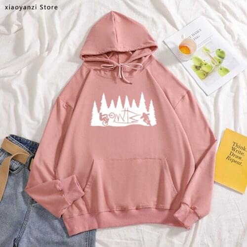 Women cotton Hoodies funny Creator Mountain Biking girls with Downhill Freeride sweatshirts sportswear pullovers hoodies