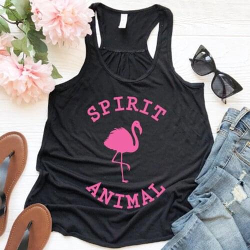 Ladies Sleeve Sexy Vest Shirt Outfits Spirit Animal Flamingo Tank Top Bird Lover Gift For Pink Flamingo Womens Clothing
