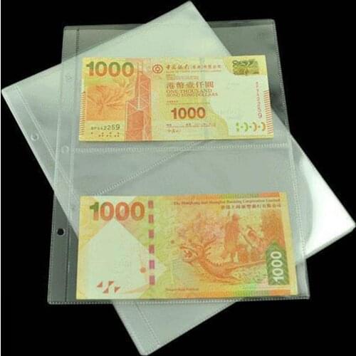 Lightweight 10Pcs Modern Paper Money Protectors Sleeves Portable Bill Holders Transparent for Collecting