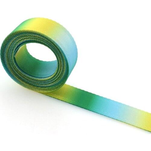20mm(3/4'') Colorful Yellow Green and Blue Ribbon Stripe Webbing Fabric Belt Canvas Webbings for Backpacks Clothes Accessories