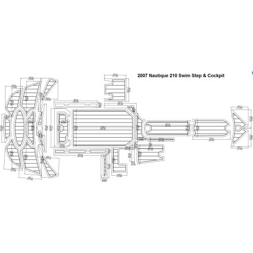 2007 Nautique 210 Swim Step & Cockpit Pad Boat EVA Teak Decking 1/4" 6mm