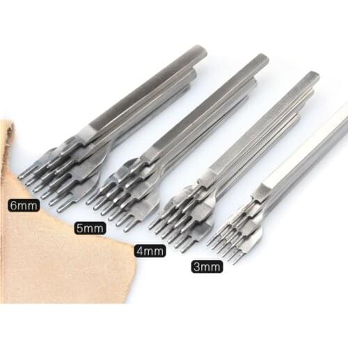 3/4/5/6mm 1-2-4-6 teeth Leather Craft Hole Punch Stitching Tool Diamond Pricking Iron Leather Craft tool