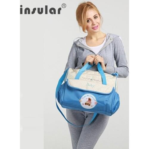 3 Colors Fashion Cartoon Multifunctional Large Capacity Baby Diaper Bag Baby Travel Stroller Organizer Bags Mommy Diaper Bags