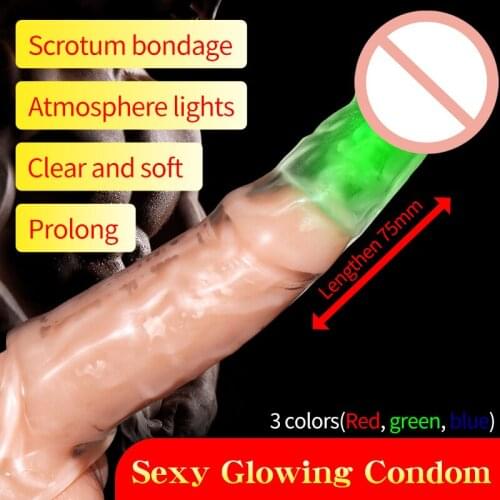 3 Color Condoms Sleeve For Penis Linen Nozzle Penis Cover Reusable Condom Delay Ejaculation For Man