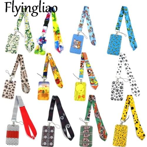 Fashion Lanyard ID Badge Holder Bus Pass Case Cover Slip Bank Credit Card Holder Strap Cards Holder