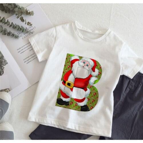 Kids Graphic T Shirts Cartoon Boys Clothes Baby Boy T-shirt Harajuku Christmas Old Man Christmas Blessing Girls-clothing Summer