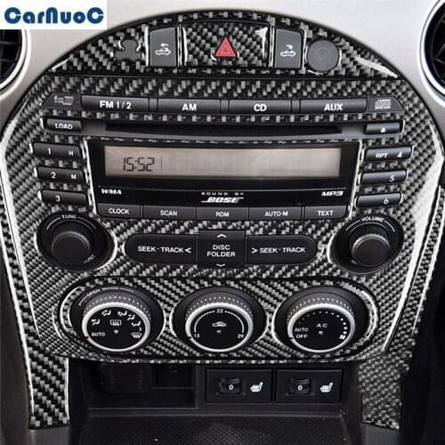 For Mazda MX5 Miata 2009-2015 Car Center Console CD Frame Panel Trim Cover Decal Carbon Fiber Sticker Styling Accessories