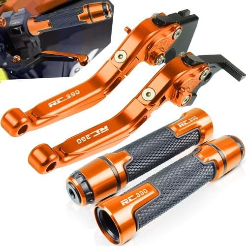 For RC390 2014 2015 2016 2017 2018 RC 390 logo Motorcycle Brake Handle Adjustable CNC Aliuminum Clutch Brake Lever Handle