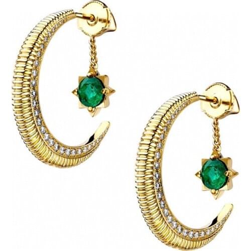 Hot Brand Stars and Moon Fashion Jewelery Woman Vintage Square Word Earrings Party High Quality Cute Party Studing Jewelry