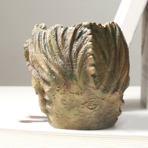 Resin Dinosaur Head Flower Pot Desktop Decor Animal Planter Home Living Room Crafts Ornaments