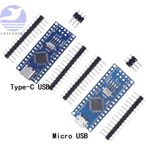 Type-C / Mini USB Nano 3.0 Atmega328 With the Bootloader Compatible V3.0 Controller for Arduino CH340 Driver 5V 16Mhz ATMEGA328P