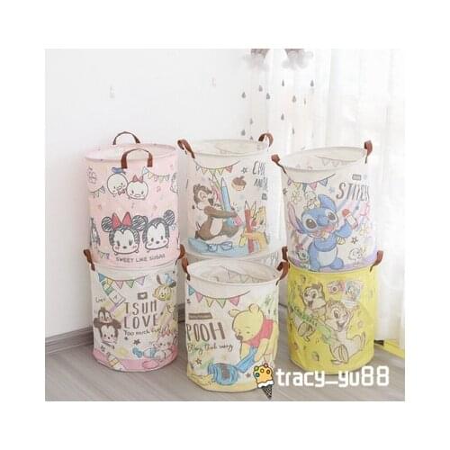 Disney Pooh Stitch Chip Dale Anime Figures Cartoon Product Cosplay Accessories Storage basket laundry bag Unisex Gift