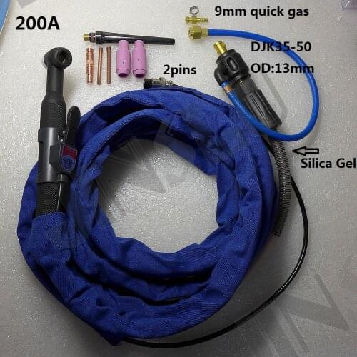 Light Weight DJK35-50 9mm Quick Gas Connector Silica Gel Soft WP-26 WP 26 TIG-26 Tig Torch Complete 4M 12Feet TIG-200P AC DC
