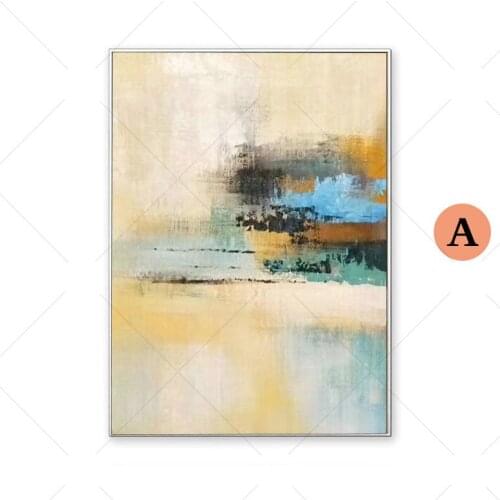 Best Art Golden Orange Blue Gray Yellow Abstract Oil Painting Canvas Handmade Painting Home Decor Oil Painting Artwork