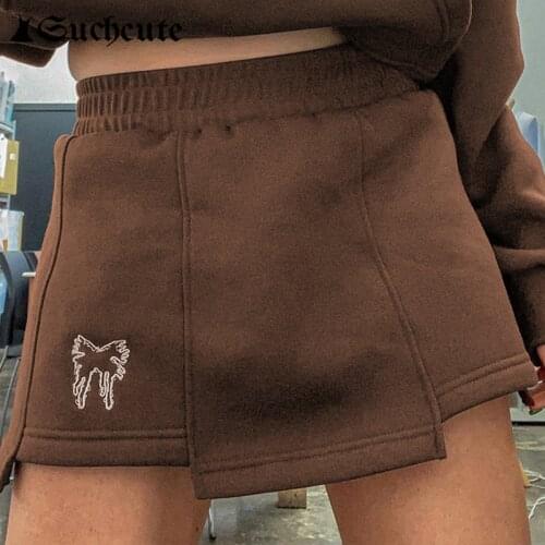 SUCHCUTE Kawaii Clothes Women Mini Skirts Vintage Print Casual Hight Waist Sexy Clubwear Outfits Harajuku Cut Out Y2K Skirts