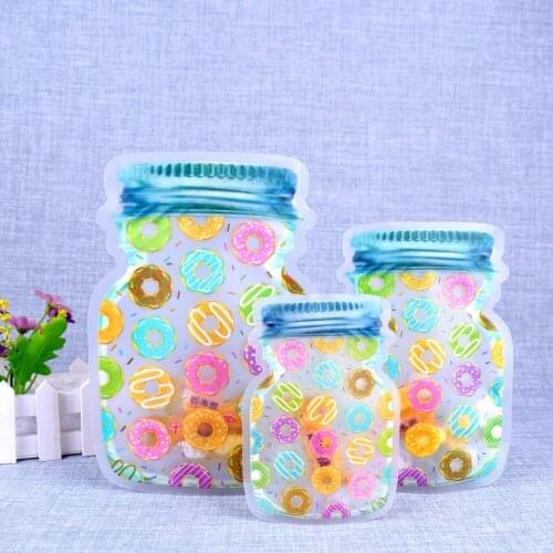 Reusable Mason Jar Bottles Bags Nuts Candy Cookies Bag Waterproof Seal Fresh Food Snacks Sandwich Zip Lock Storage Bags