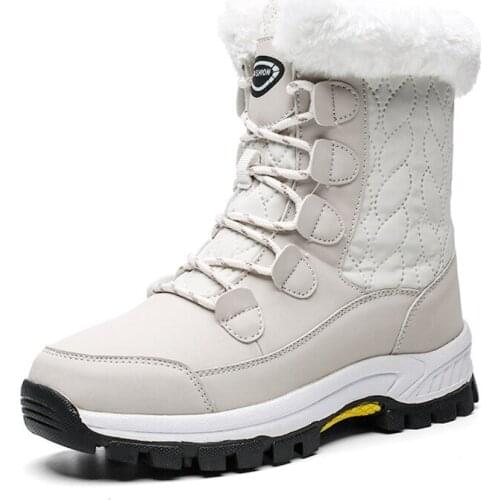 Fashion Pu Leather Women Snow Boots Winter Warm Plush Womens Boots Waterproof Ankle Boots Flat Shoes 36-42 Botas Mujer35