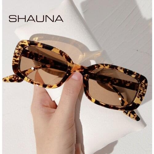 SHAUNA Retro Small Rectangle Colorful Sunglasses Women Fashion Jelly Color Gradient Eyewear Men Square Shades UV400 Sun Glasses