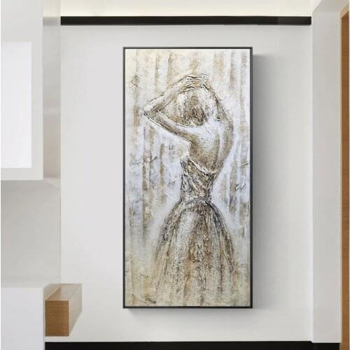 Nude painting art Hand Painted Textured Abstract Sexy Figure Art Oil Painting Wall Decor Canvas Artwork For Modern Bedroom Decor