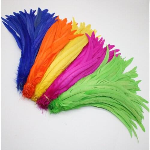 Wholesale 100PCS 25-40cm / 10-16inch Natural Rooster tail Feathers For Decoration Craft Feather Christma Diy Pheasant Feather