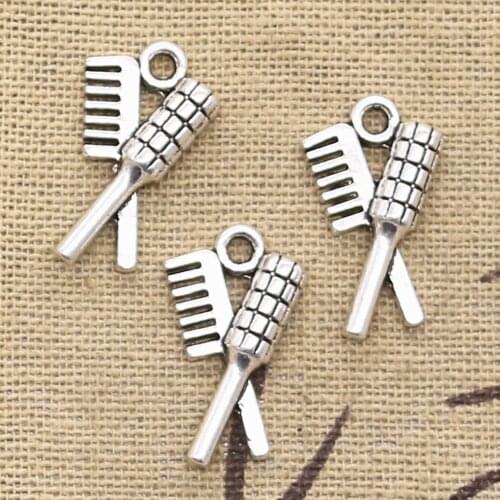 15pcs Charms Comb Brush 20x12mm Antique Making Pendant fit,Vintage Tibetan Silver color,DIY Handmade Jewelry