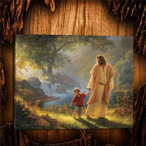 Jesus holding my hand Christ Poster Prints paintings wall art picture home decoration for Living Room