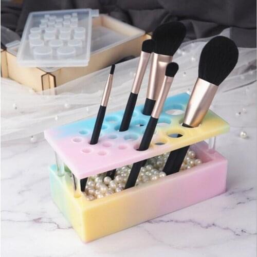 Transparent Silicone Mould Dried Flower Resin Decorative Craft DIY Cosmetic brush storage rack Mold epoxy resin molds for jewelr