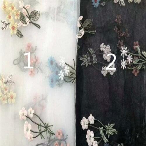 Mesh Bottom Multi-Color Flower Embroidery Lining Womens Childrens Clothing Skirt Wedding Dress Embroidery Fabrics