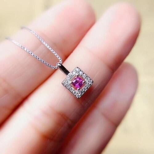 Chic natural garnet gemstone pendant for women silver necklace jewelry round natural gem gift on sale only for four day act