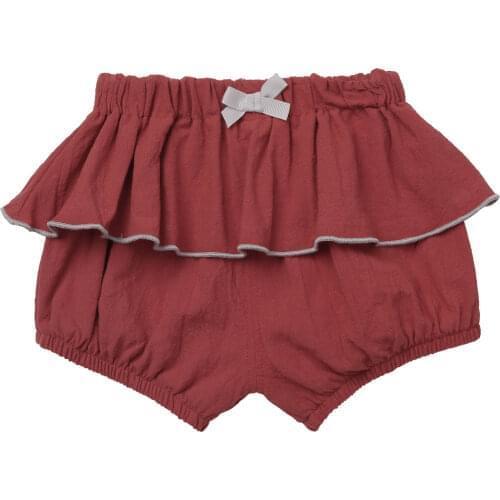 Summer Kids Girls Shorts Solid Color Baby Girl Shorts Cotton Linen Bread short Pants Fashion Newborn Bloomers 6 Months-3 Years