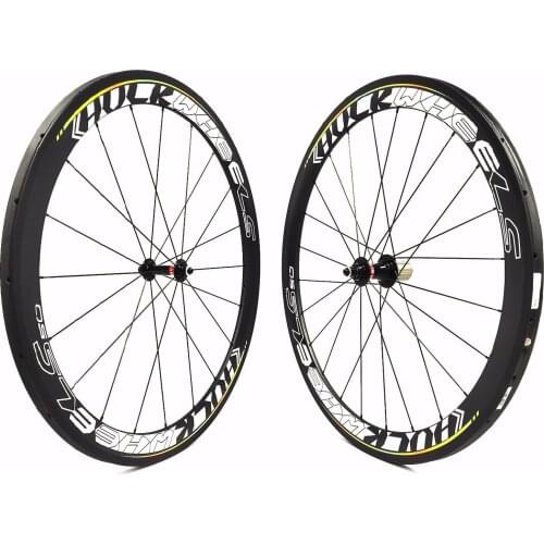 HULKWHEELS Carbon Road Bike Wheels 700C 38/50/60/88mm road Hub QR Tubular chincher 20/24H carbon road bike wheels