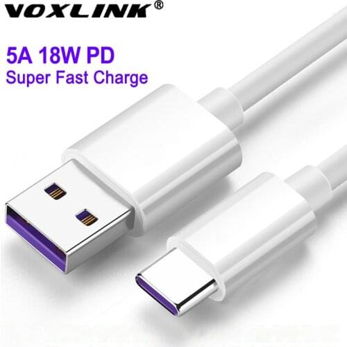 VOXLINK Type C USB 5A Fast Charging usb c cable Type-c data Cord Charger usb-c For Samsung S8 S9 Note 9 8 Xiaomi mi8 Huawei P20
