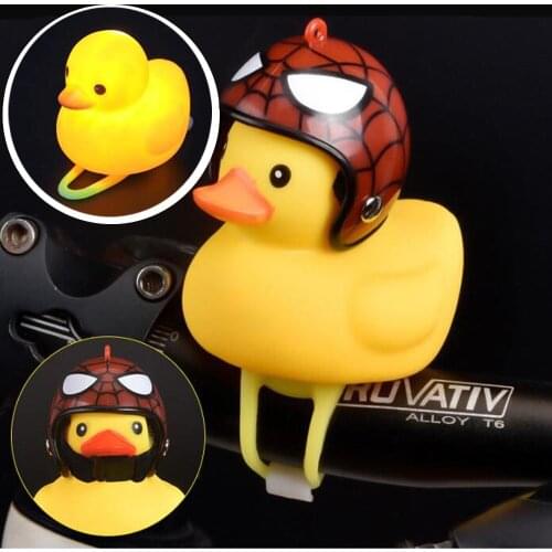 Bicycle Small Yellow Duck Bell Light LED Head Waterproof Flash Light Cycling Lamp Helmet Riding Bird Bicycle Warning Light