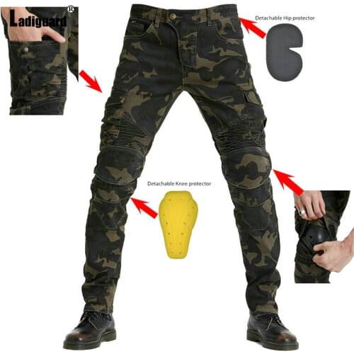 Ladiguard Plus Size 4xl Men Jeans Pant 2021 Spring Autumn Bike Slim Pants Male Padding Trouser New Patchwork Outdoor Demin Pant