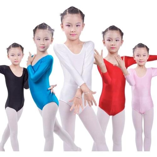 Long Sleeve Girl Leotard Ballet Bodywear Stretch Spandex Child Dance Leotards justaucorps gymnastique fille