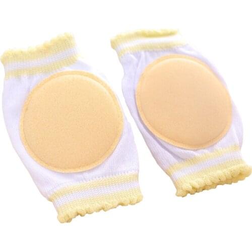 Top Quality 1Pair Yellow Baby Boys Girls Kneepad Cozy Cotton Breathable Sponge Children Knee Pads Baby Sport Products