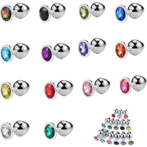 1PC Crystal Metal Anal Plug Sex Toys for Adults Anal Beads Stainless Steel Butt Plug Smooth Anus Beads Sex Toys for Couple Games
