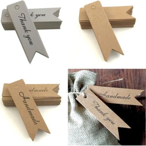 Logo Tag 100 Pcs Kraft Paper Labels DIY Apparel Sewing Fabric Bookmarks DIY Jewelry Material Retro Baking Garment Tags