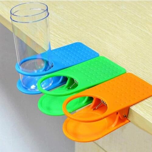 4 Pcs Plastic Coffee Mug Desk Lap Table Holder Clip Home Office Kitchen Storage Creative Cup Folder Holder Drink For Home