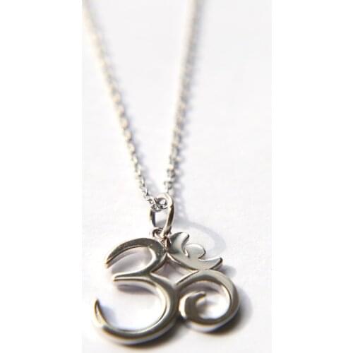 925 india symbol om oh Yoga silver pendant necklace