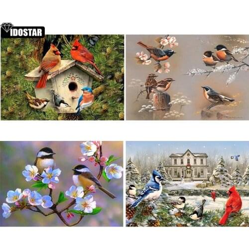 IOOSTAR 5D Diamond "Animal Bird " Diamond Embroidery Full Round/ Square Diy Diamond Painting Cross Stitch Home Decor christmas