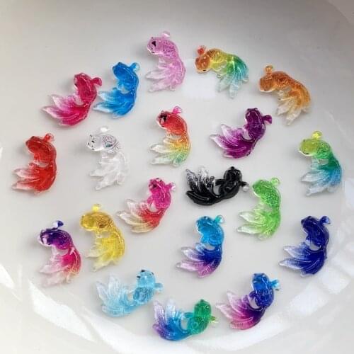 Free delivery 160pcs lovely golden fish flat back acrylic water DIY decorative accessories nail supplies nail art decorations