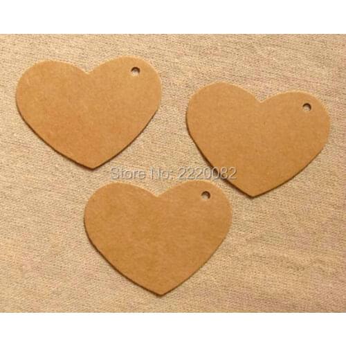 Free shipping in stock blank tag 350gsm craft paper6.5x5cm 400 pcs a lot gift tag/paper card hang label/heart shape tag