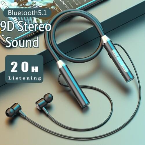 Wireless Bluetooth Earphones Magnetic Neckband Running Sport Headphones Bass in-Ear Noise Cancelling Earbuds Headset With Mic