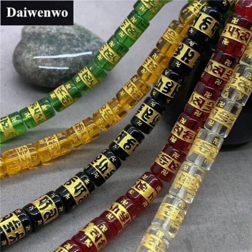 5 Colors Buddha Beads 3 Size Column Separate Glass K9 Diy Accessories Jewelry