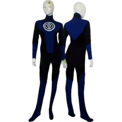 Black and Royal Blue Spandex Superhero Zentai Suit