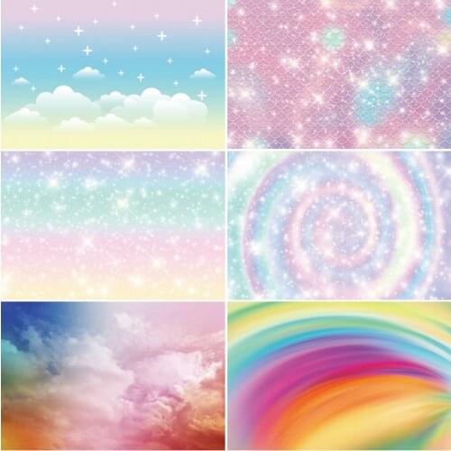 Colorful Spot Rainbow Moon Sky Background Family Holiday Party Decoration Photography Photo Booth Studio Props Background